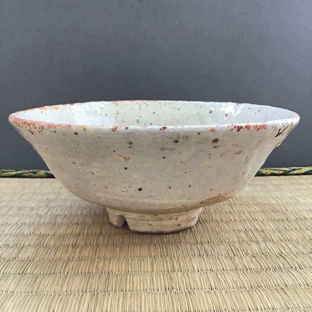 茶道具　萩焼平茶盌　丹羽玉邦画　新兵衛作　不染斎書付き　共箱　紙箱　S265HC