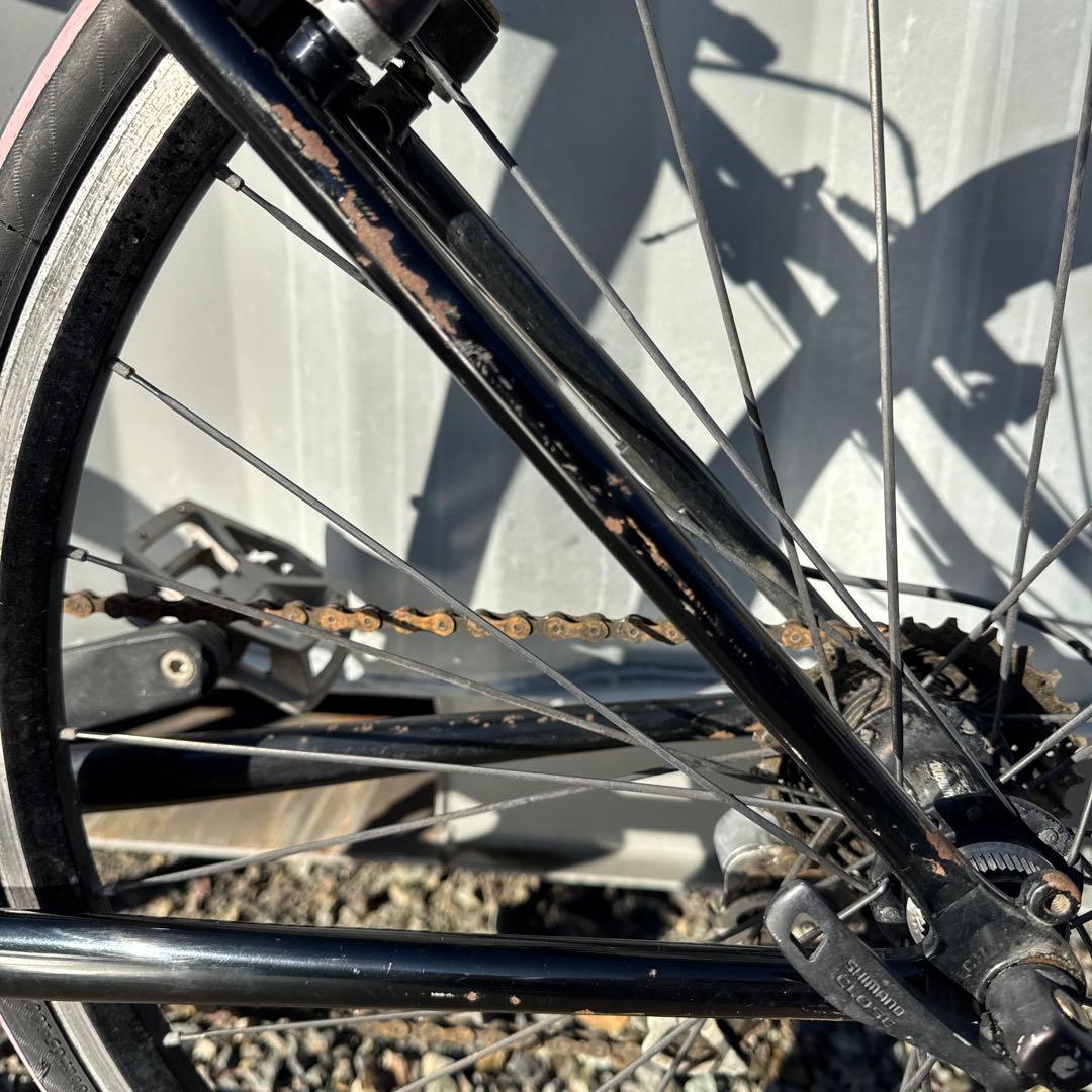 チューブ交換済 クロモリフレーム カーボンフォーク シクロクロスバイク 現状渡し