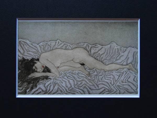 加山又造、横になる裸婦、希少画集画、新品額装、状態良好