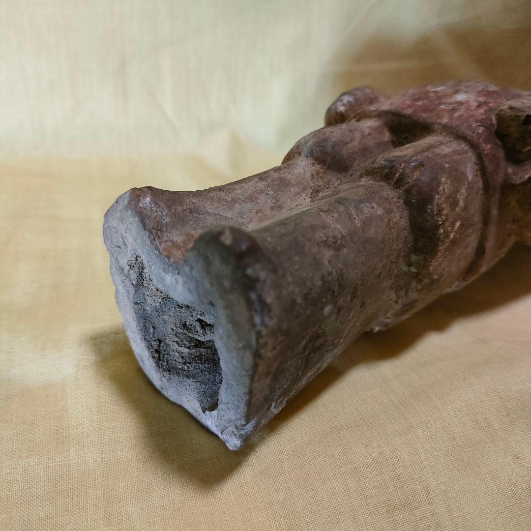 加彩人物俑　侍者　中国古陶　古玩