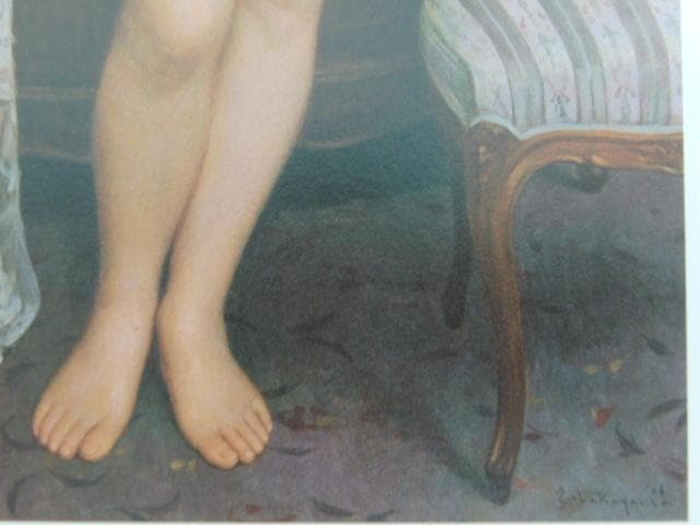 中山忠彦、【花と裸婦】、希少な額装用画集より、新品額装付、状態良好