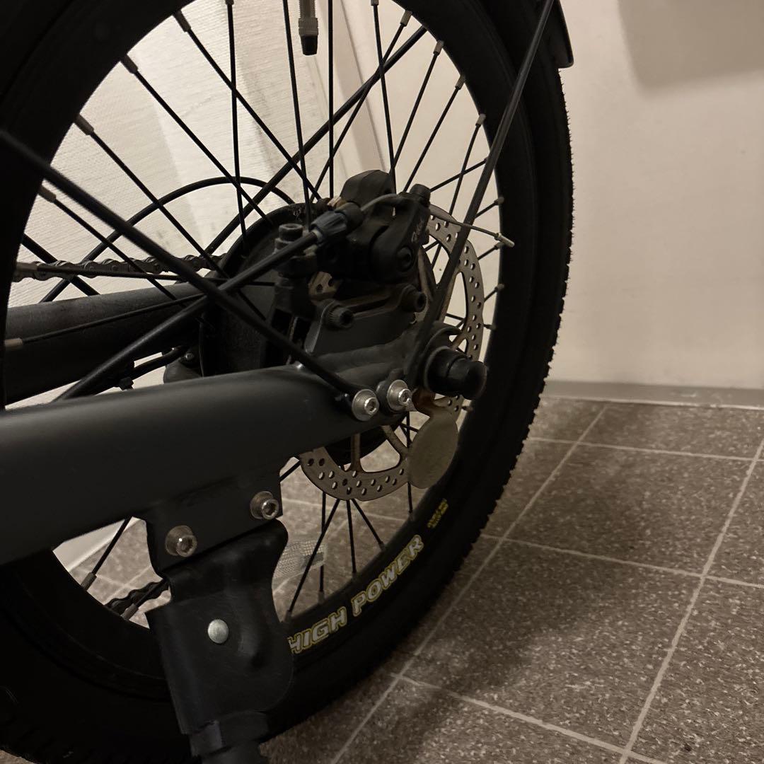 VELMO 折りたたみ電動自転車 グレー 予備充電バッテリー付