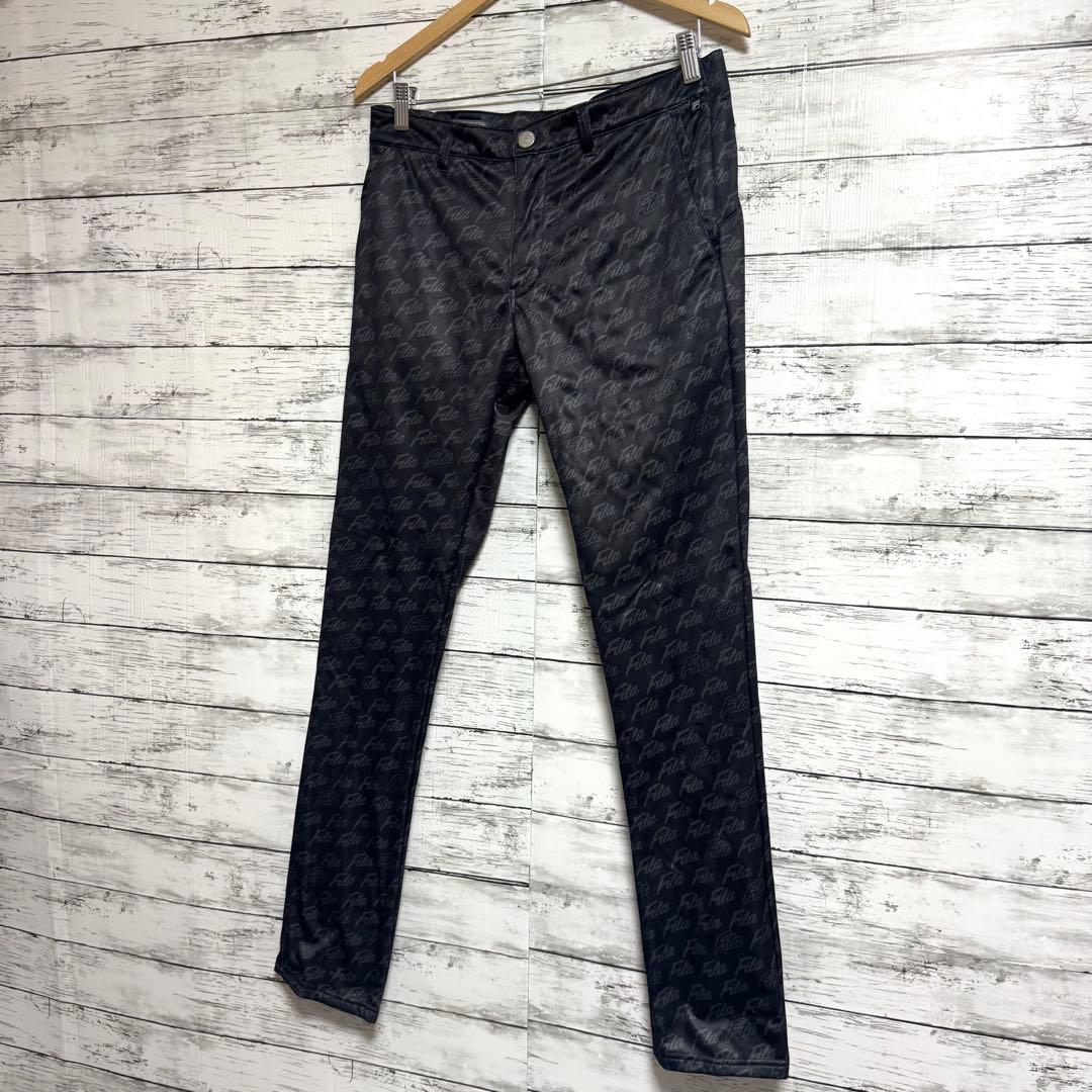 美品　FILA GOLF ウェアー　セットアップ　ブラック　総柄　Mサイズ