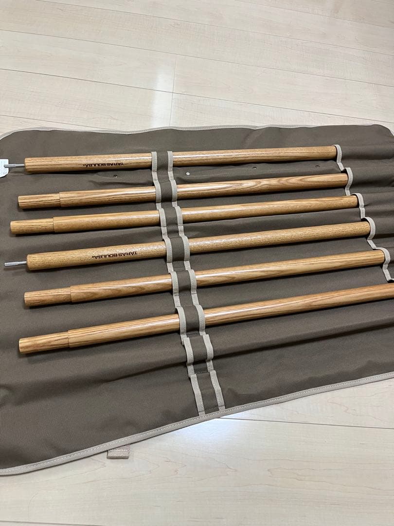 新品　タラスブルバ　木製　タープポール240　2本組　ケース付　ホワイトアッシュ