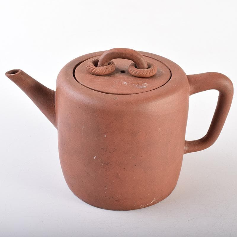 中国　紫砂　朱泥　遊環摘　急須　茶壷　在銘　M　R7641