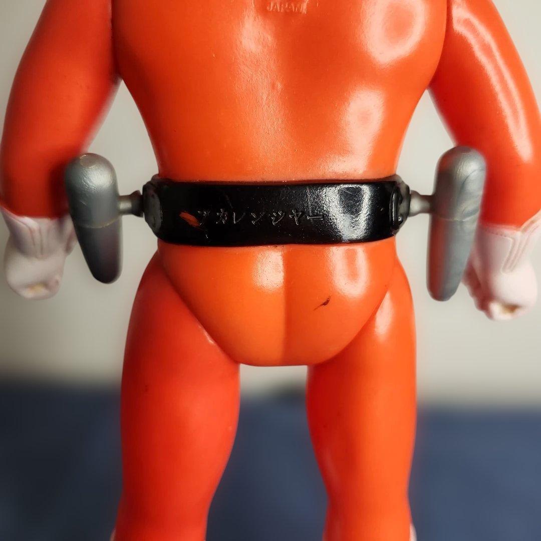 アカレンジャー　面取れ　ソフビ　面　武器　マントなし　レア　約22センチ