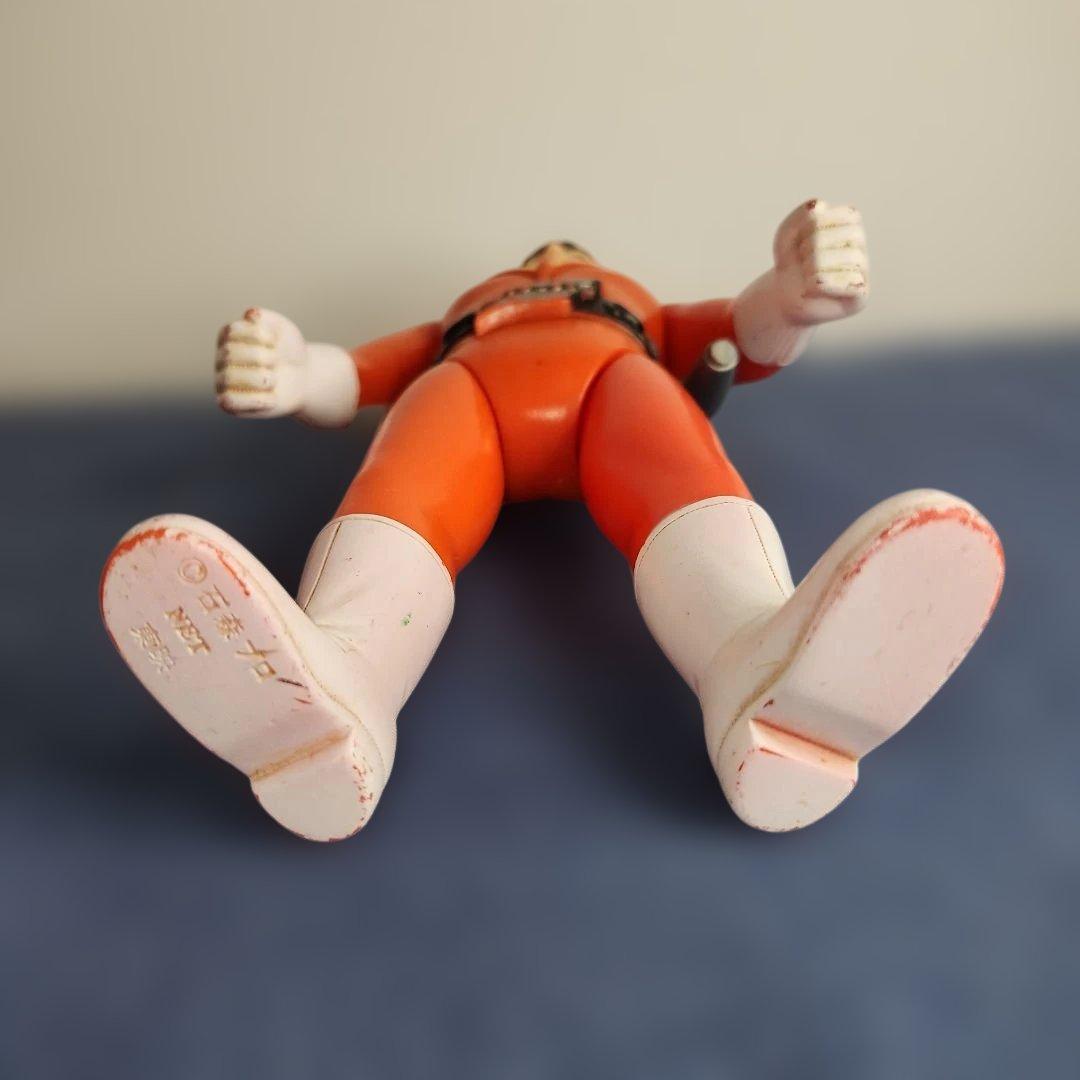 アカレンジャー　面取れ　ソフビ　面　武器　マントなし　レア　約22センチ