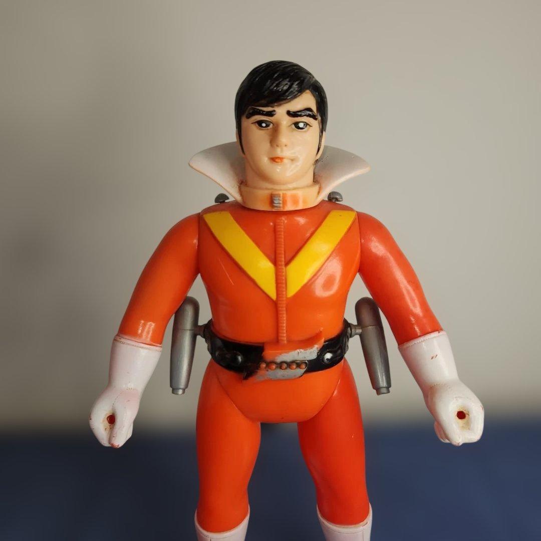 アカレンジャー　面取れ　ソフビ　面　武器　マントなし　レア　約22センチ