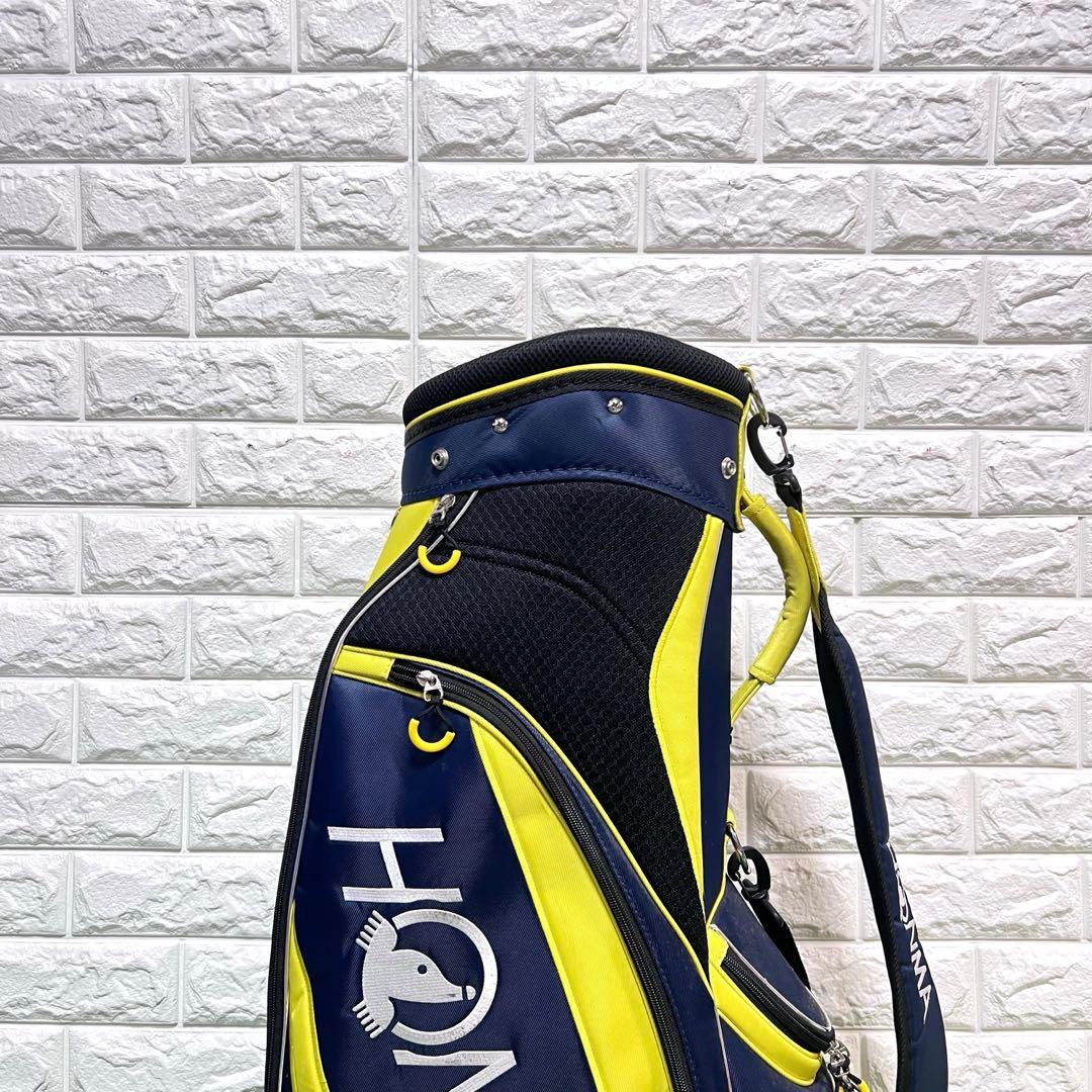美品　HONMA キャディバッグ　9.5型　ネイビー/イエロー　軽量　可愛い