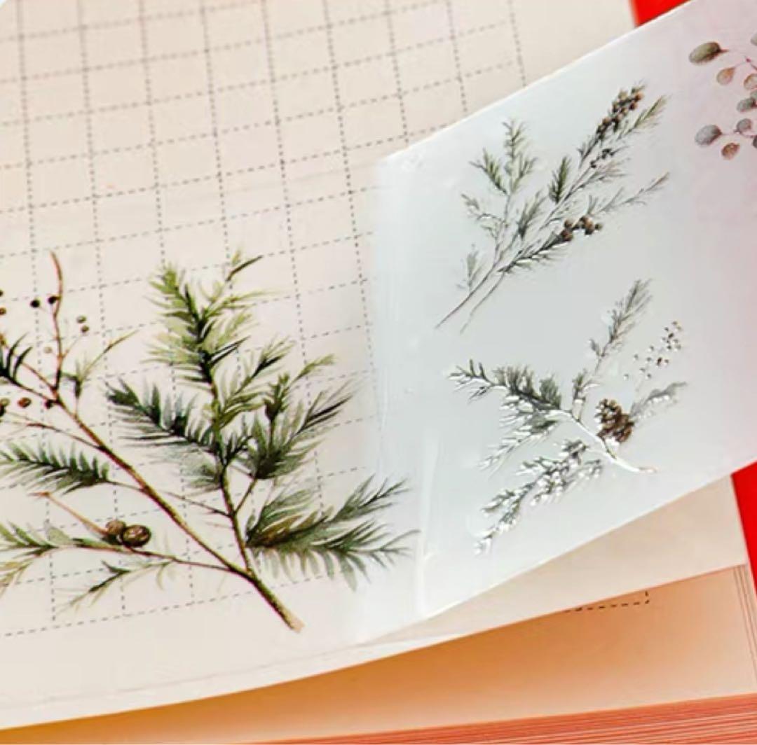 新品　冬語　美式人物小物　PET霧面マスキングテープ　箱入りマステ6本セット