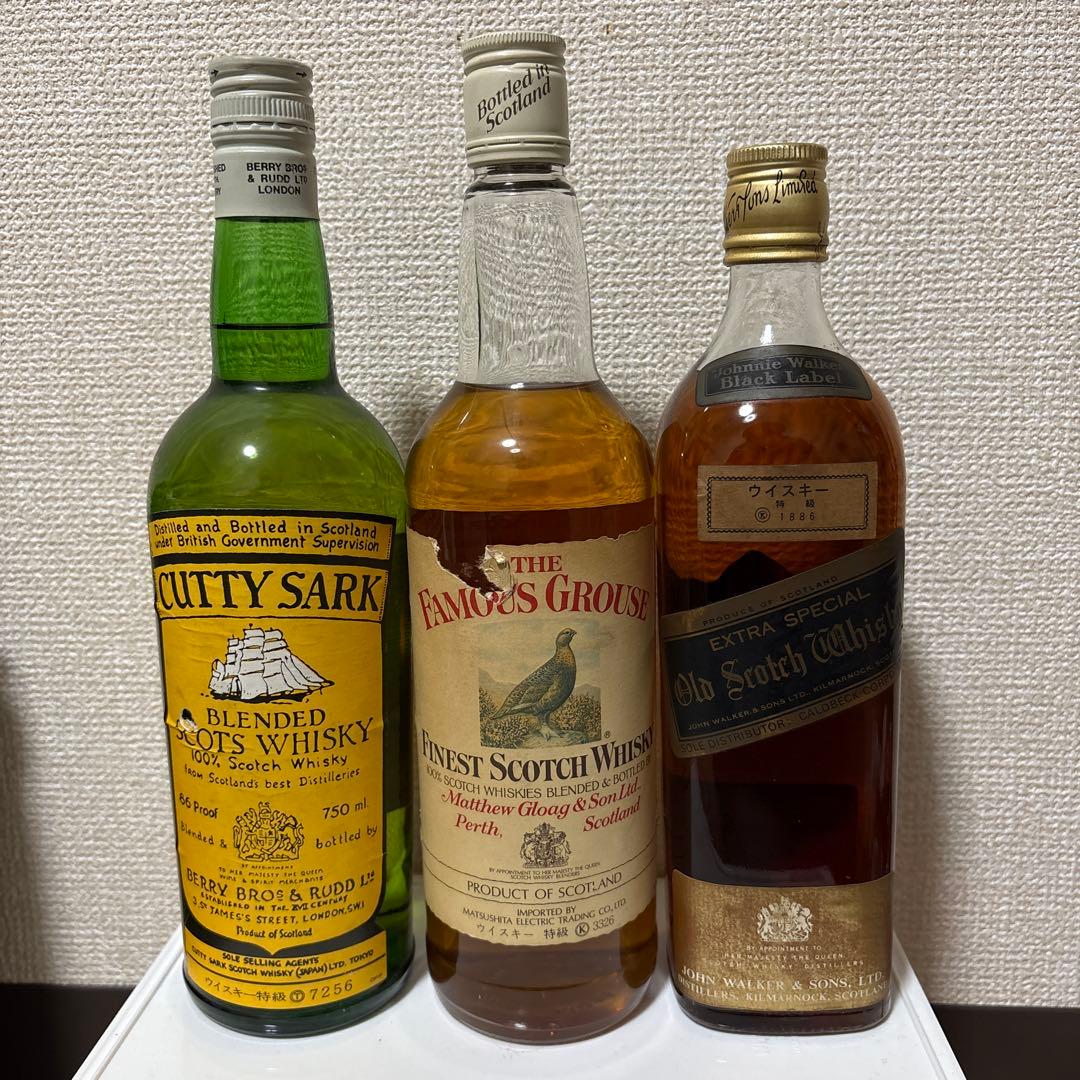 ウイスキー　3本セット　FAMOUS GROUSE カティーサーク　他