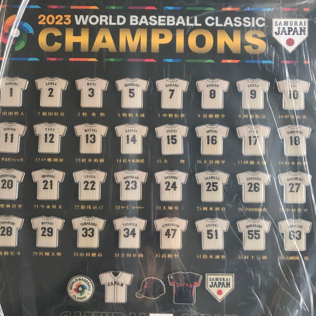 2023年WBCでの優勝を記念した侍ジャパンの選手背番号ピンバッジセットです。
