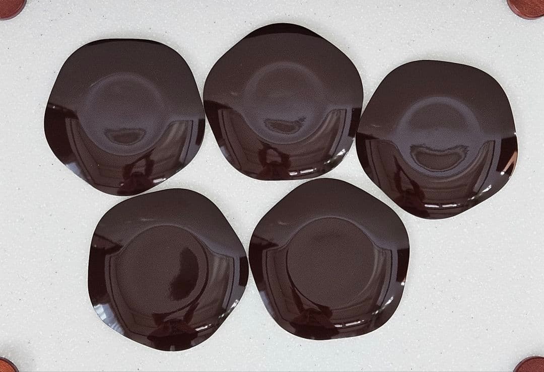 箔一オリジナル金沢箔『古代箔』二段重・ 古代箔梅型銘々皿 2セット