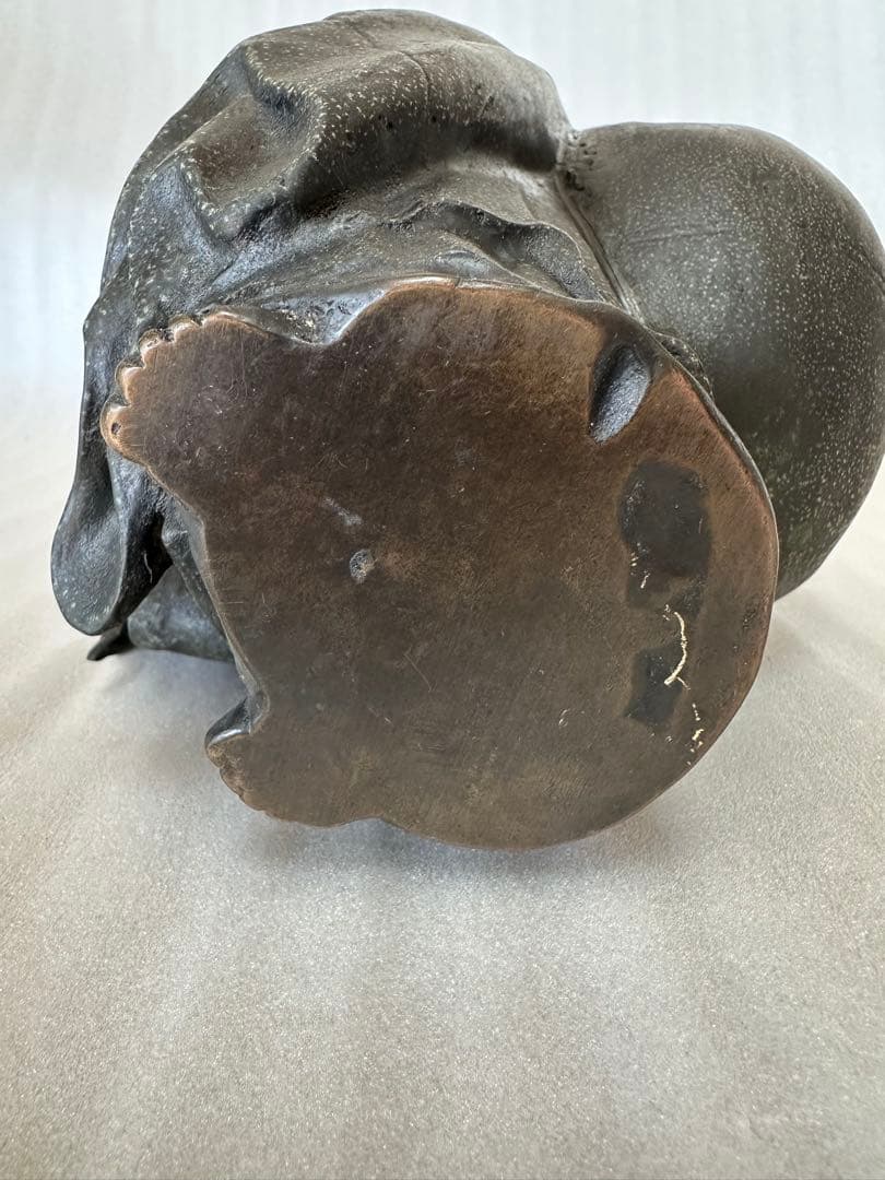 銅製 布袋様 净雲 在銘 七福神 高さ約27.5cm 縁起物 金属工芸