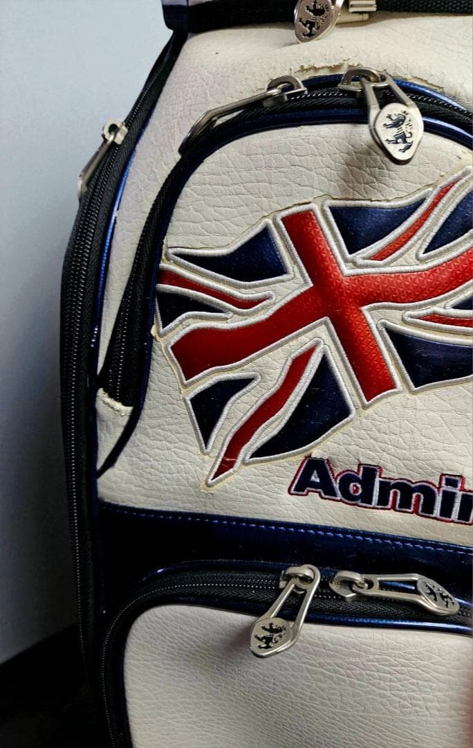 送料無料/美品　Admiral エナメル大型ゴルフバッグ /ヘッドカバー付き