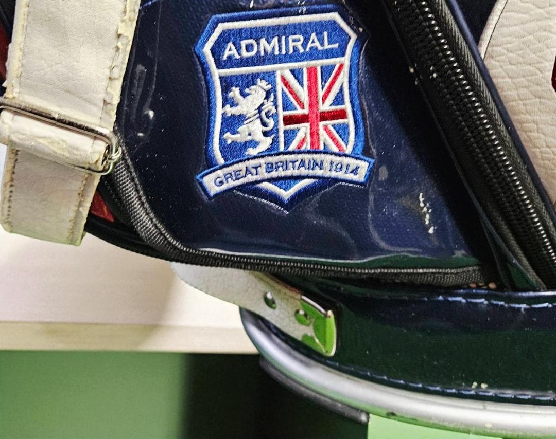 送料無料/美品　Admiral エナメル大型ゴルフバッグ /ヘッドカバー付き