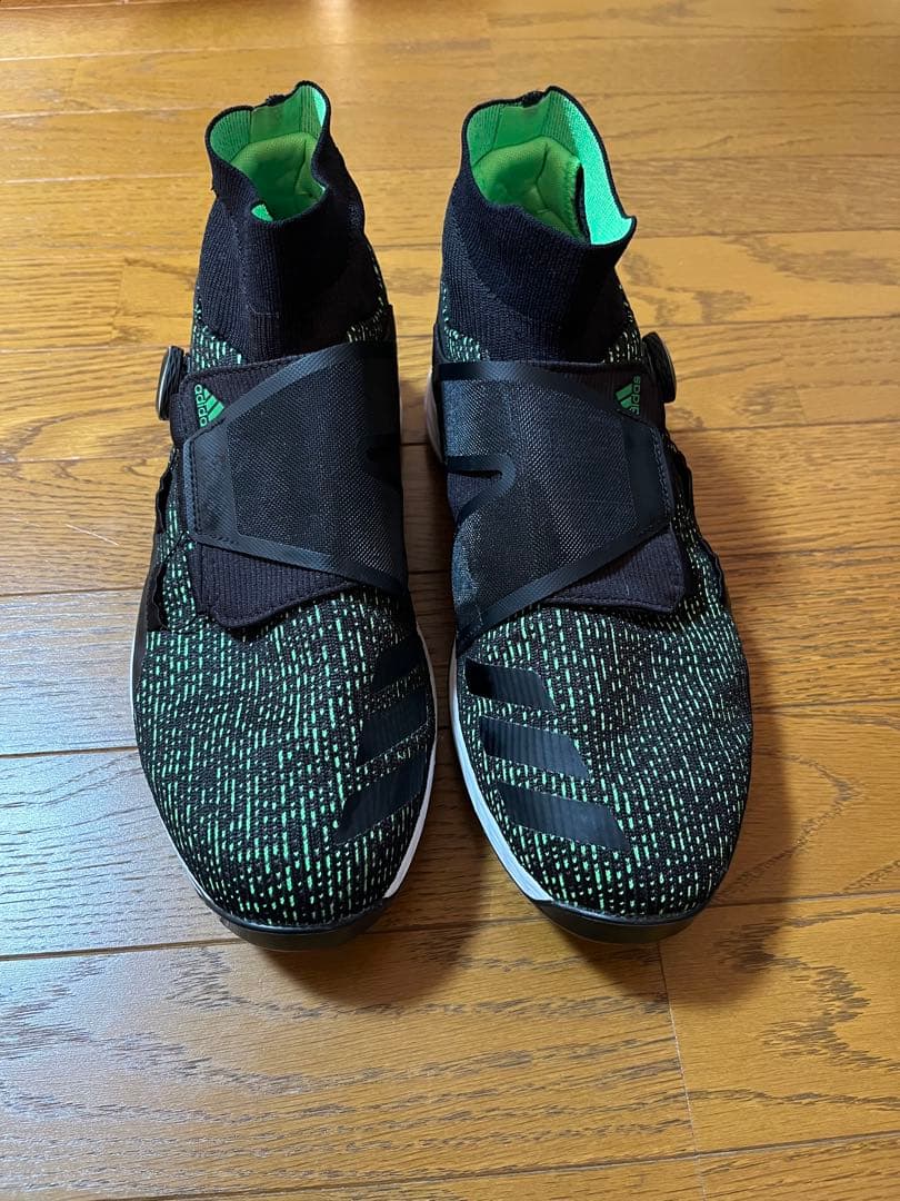 美品adidas Codechaos BOAゴルフシューズ黒×グリーンスパイク