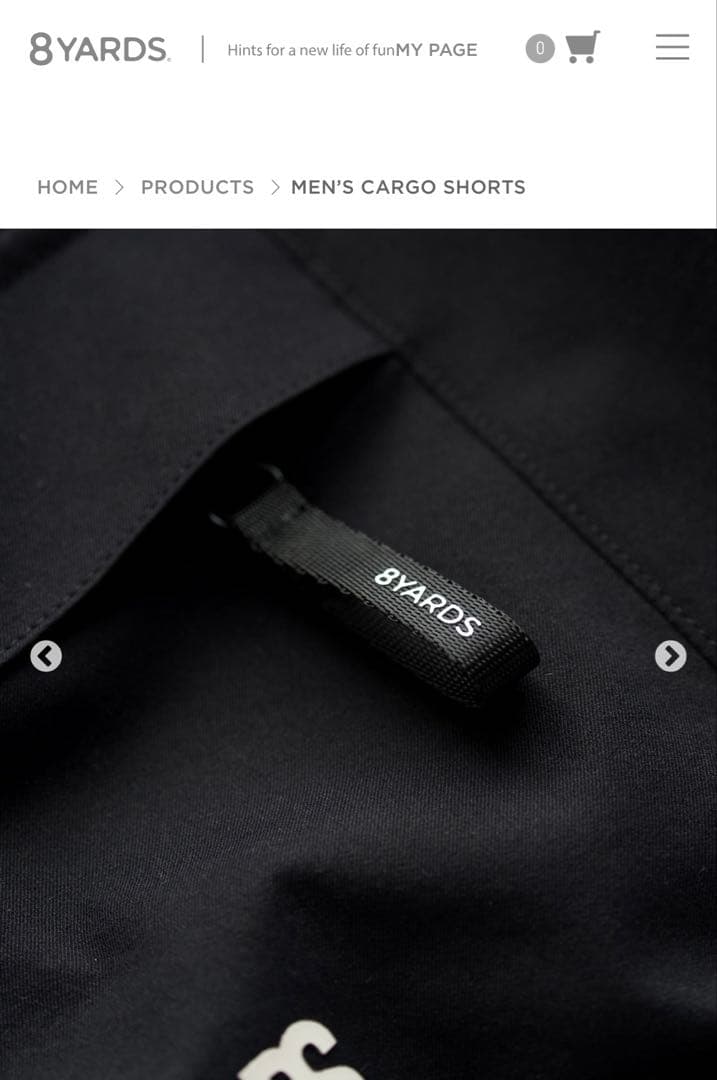 お値下げ！8YARDS 完売商品 men's初カーゴ ショートパンツ