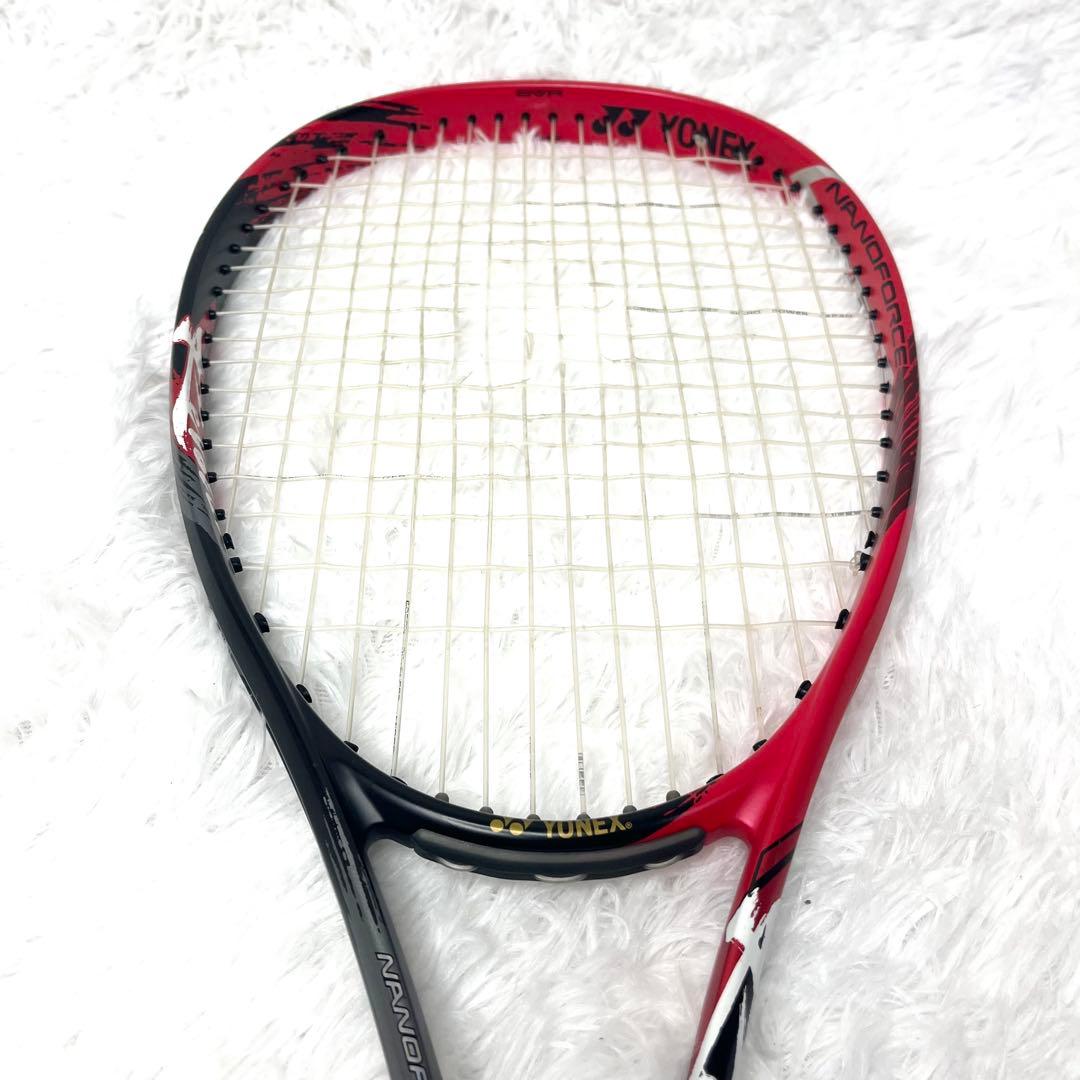 【美品】ヨネックス ナノフォース8v REV カスタムフィット ソフトテニス 赤