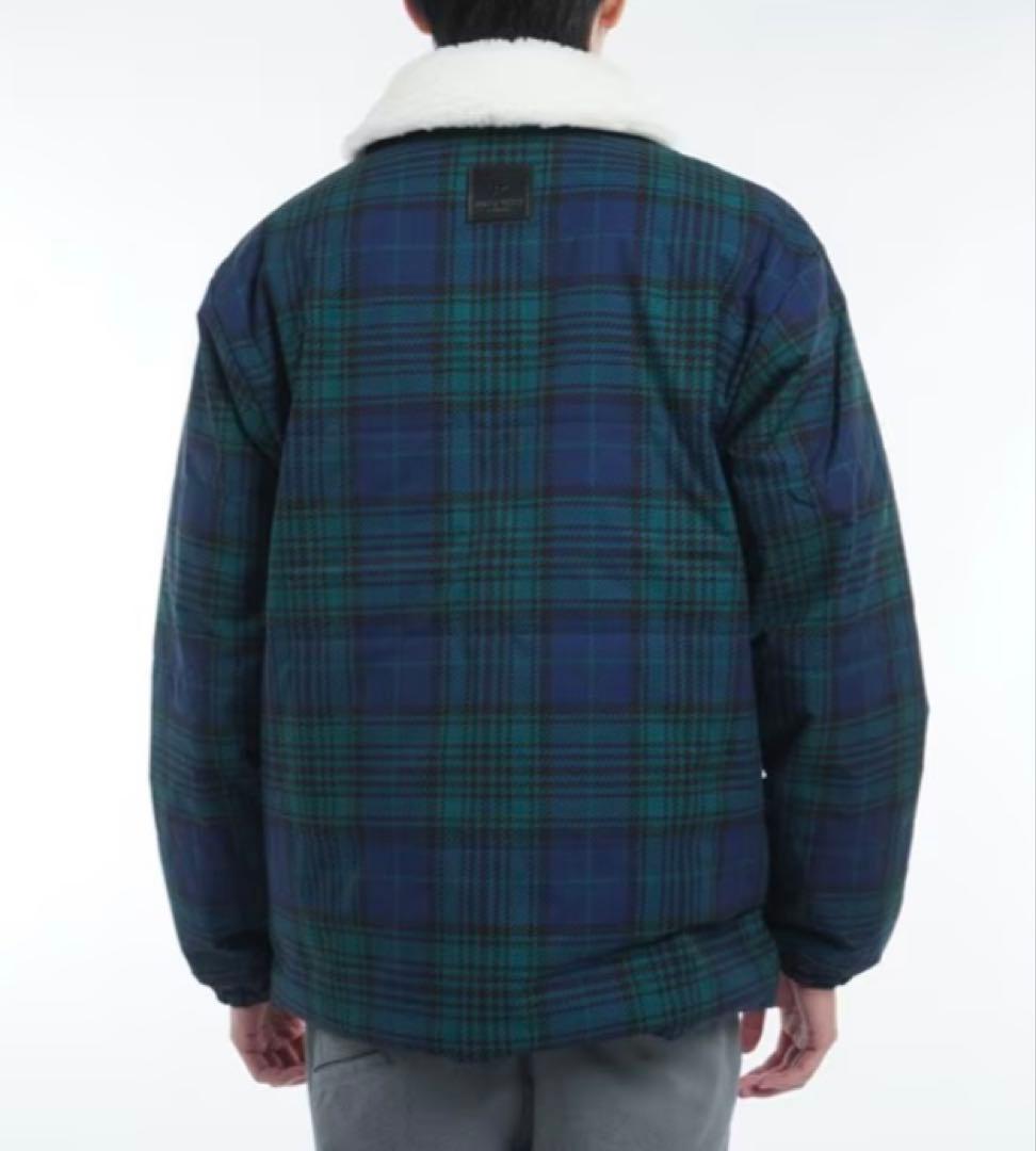 新品 ジャックバニー 2WAYストレッチタフタ ボア襟ブルゾン(4)サイズM/緑