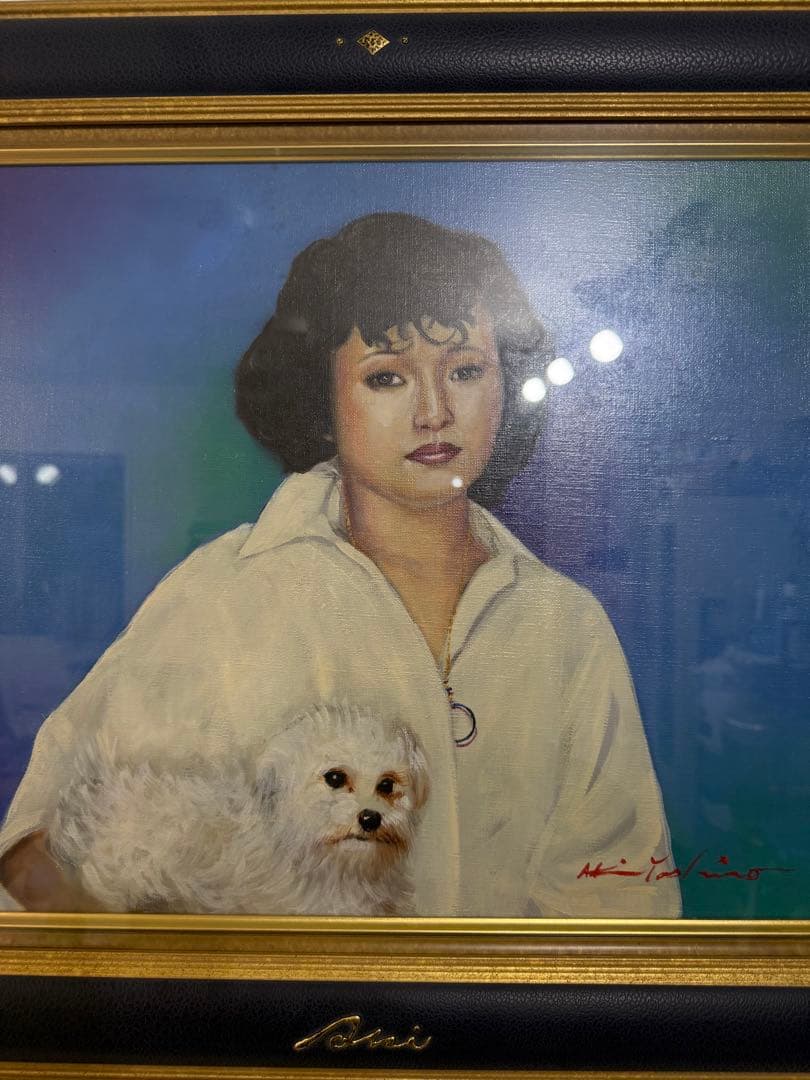 真作■八代亜紀 油彩画！貴重名画 オリジナル額 ミリオン・アート　サイン有り