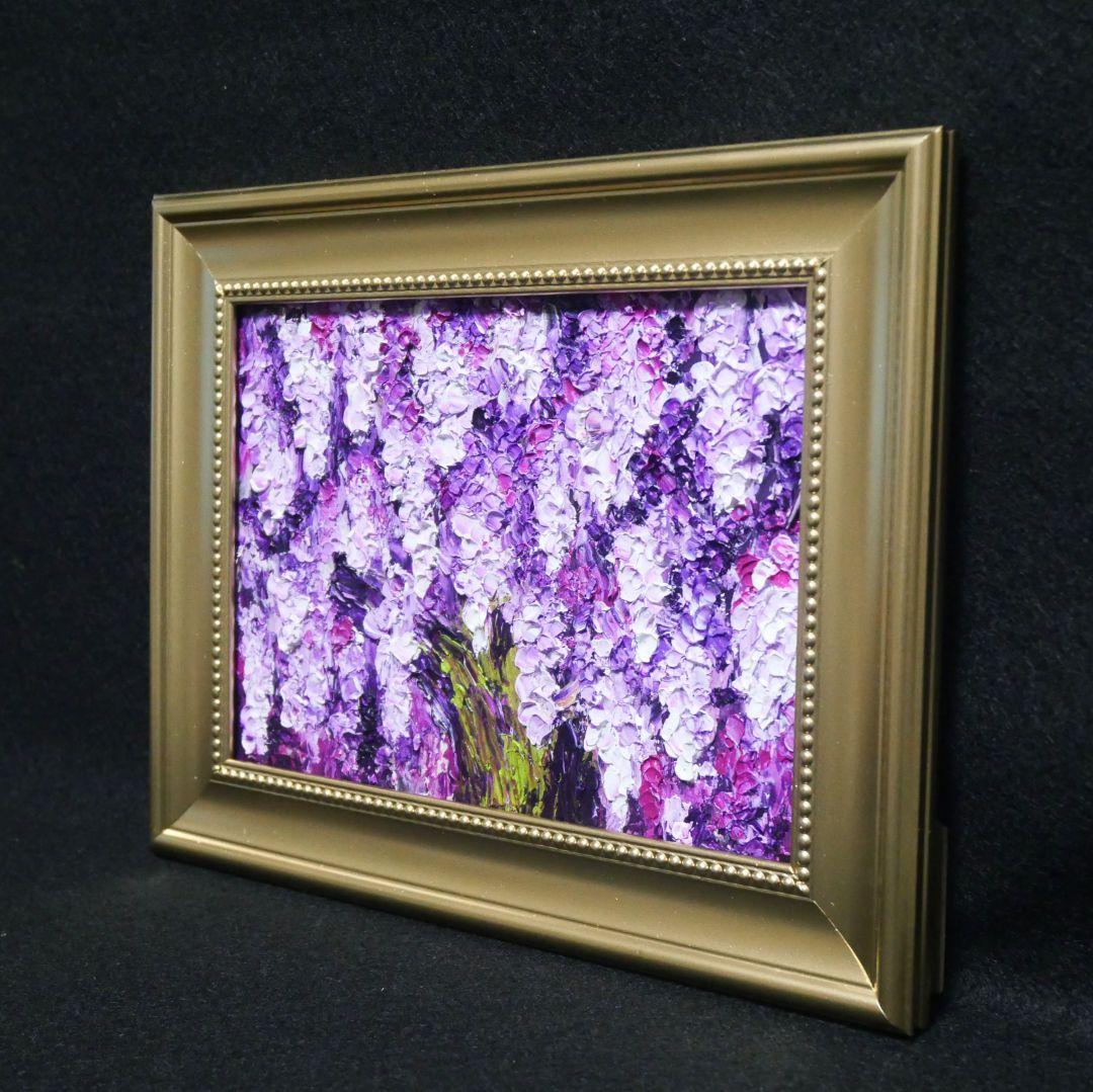 油絵 油彩 油彩画 絵 絵画 ミニ絵画【藤の花】
