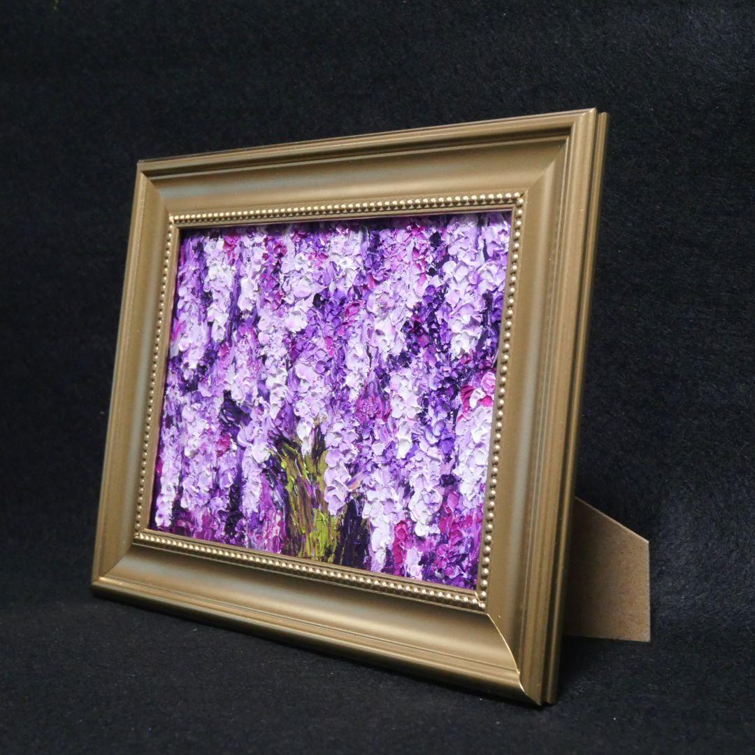 油絵 油彩 油彩画 絵 絵画 ミニ絵画【藤の花】