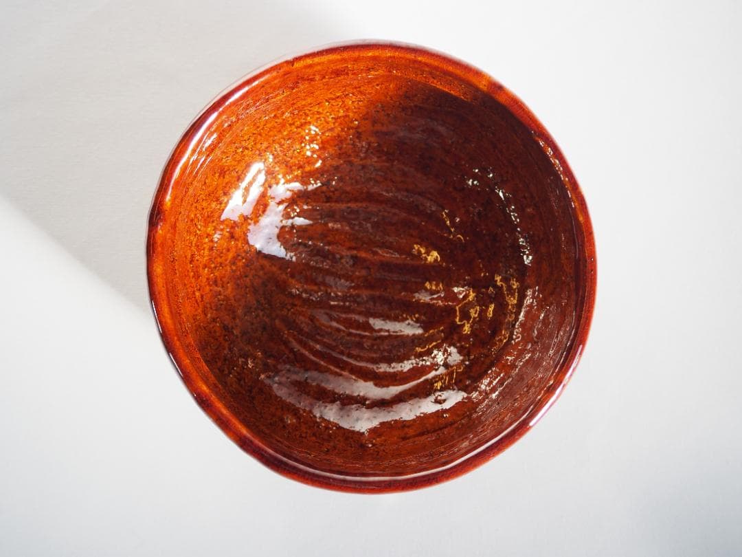 表千家13世即中斎宗左御書付『花菖蒲絵茶碗』9代大樋長左衛門造（共箱）