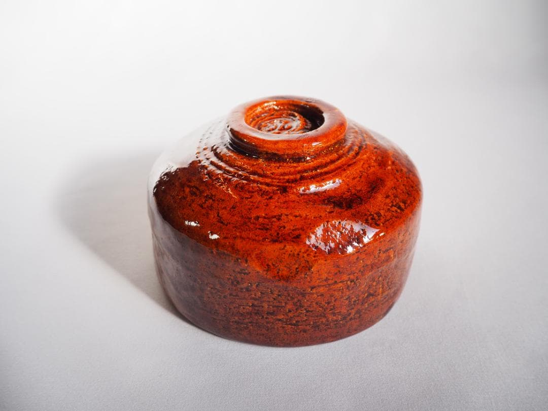 表千家13世即中斎宗左御書付『花菖蒲絵茶碗』9代大樋長左衛門造（共箱）