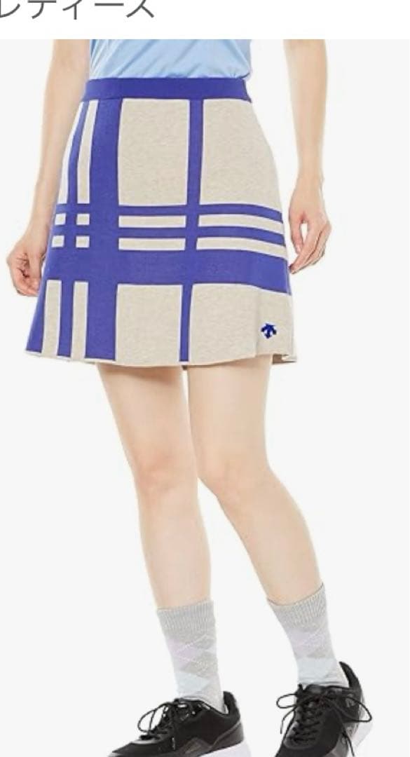 デサント　ゴルフ　スカート　チェック　ニット