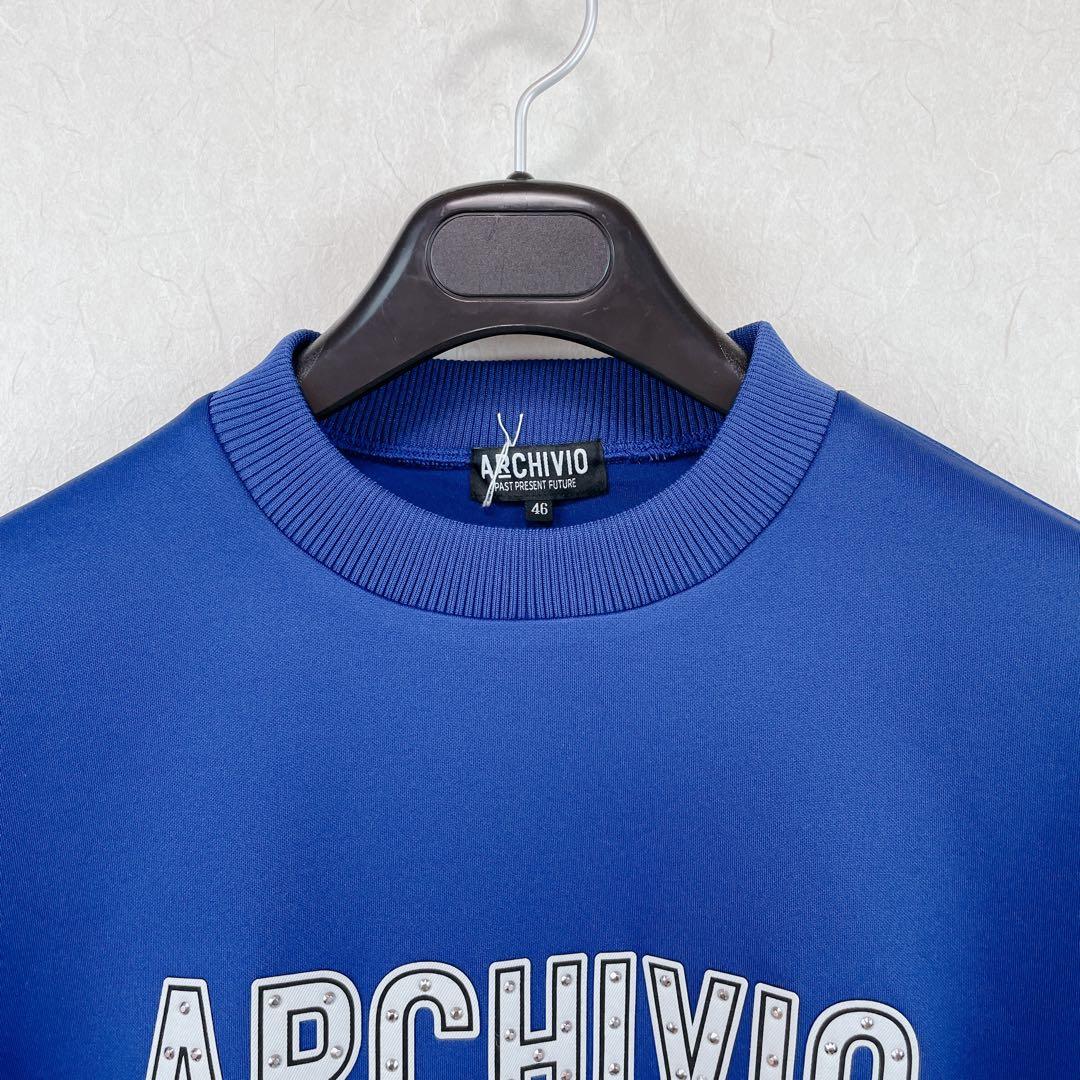 【新品未使用 アルチビオ】メンズピカピカロゴ機能素材クルー長袖プルオーバー46号