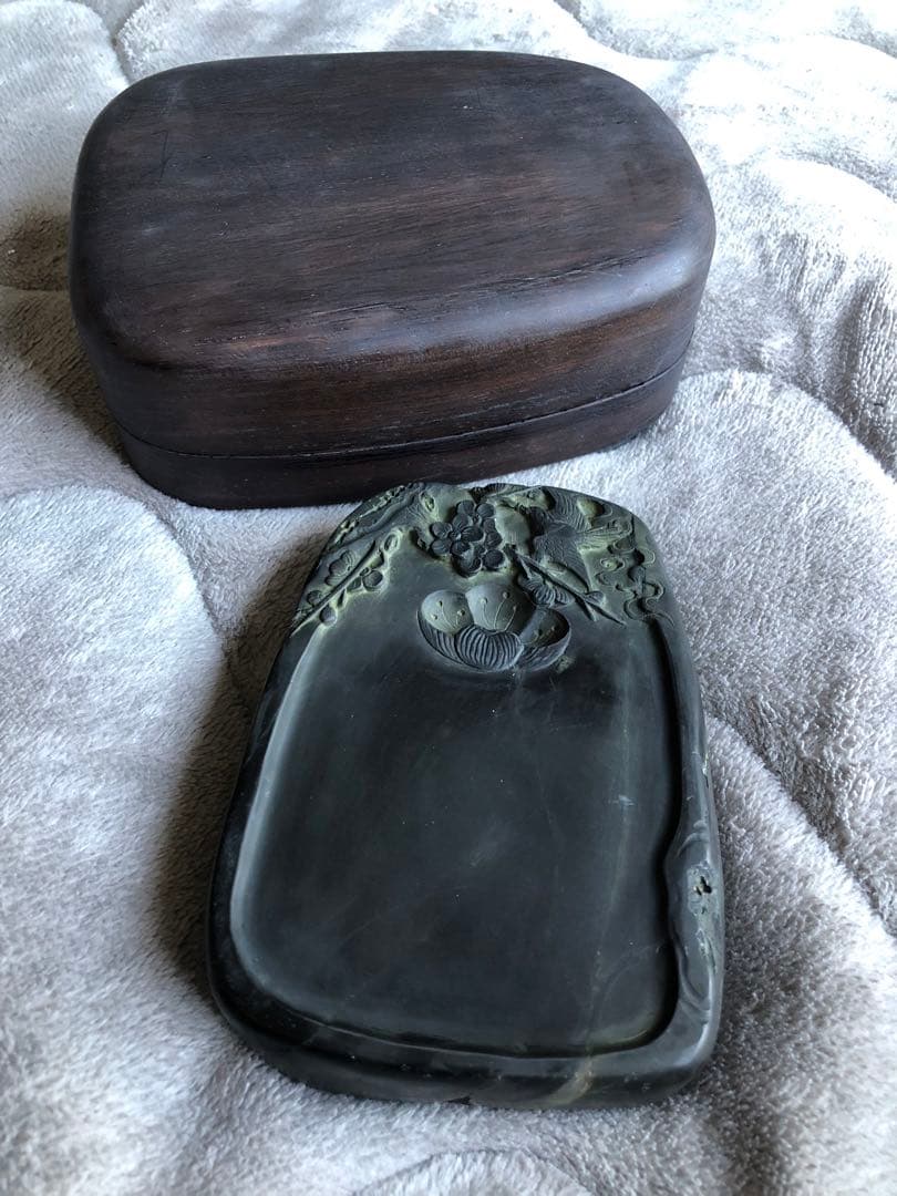 硯　すずり 喜上眉梢紋 端溪硯 文房四寶 書道用品 端渓硯