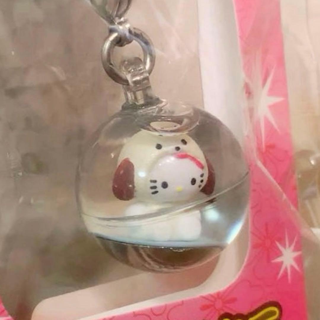 【希少】ハローキティ 根付 　十二支　戌　水入り丸玉　ファスナーマスコット