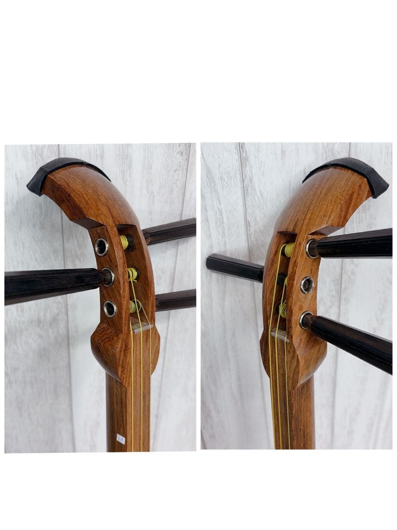 三味線 中棹 セット 撥 胴かけ 花梨 1本溝 犬皮 皮破れなし 丸打胴