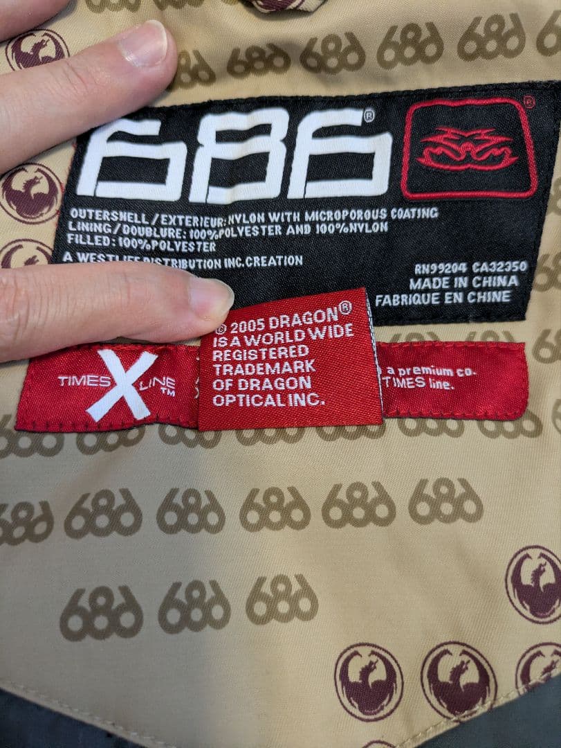限定値下げ　686×DRAGON 限定 TIMES LINE スノーボードウェア