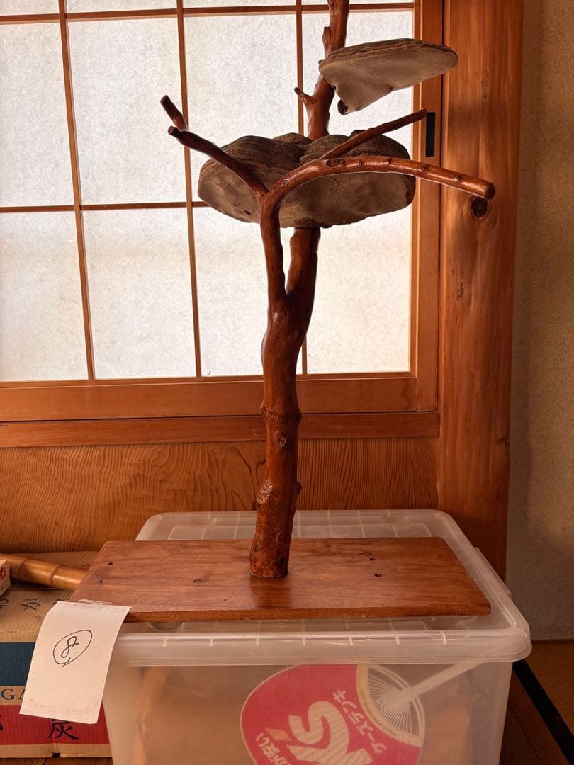 木製と貝殻の置物