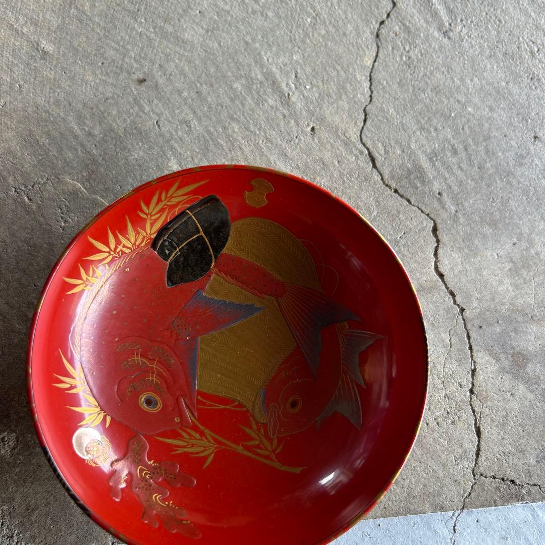 朱塗　三つ組　輪島塗　蒔絵