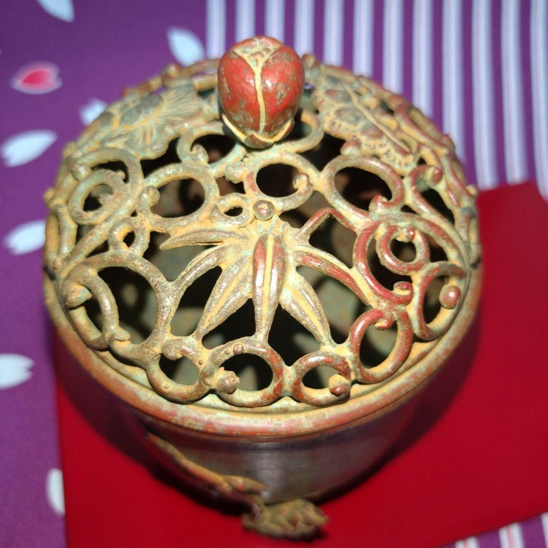 【user_c407e42bさん専用】高岡銅器 須賀月芳作 香炉 香炉灰付