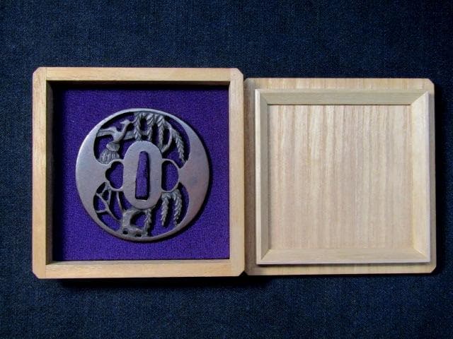 ★武具　刀装具　刀　脇差　透かし銅鍔　鏡師　江戸末期　箱付★