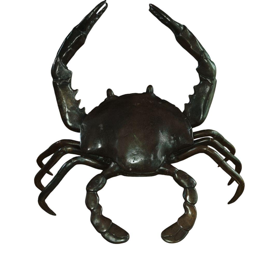 蟹の置物　金属製　高さ30cm、幅37.5cm