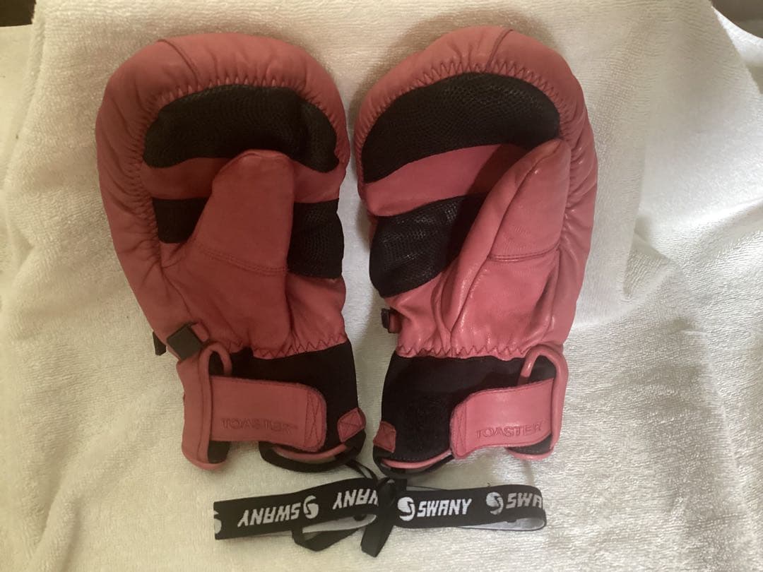 SWANY BOCCO Lサイズ　ピンク レザー ミトン