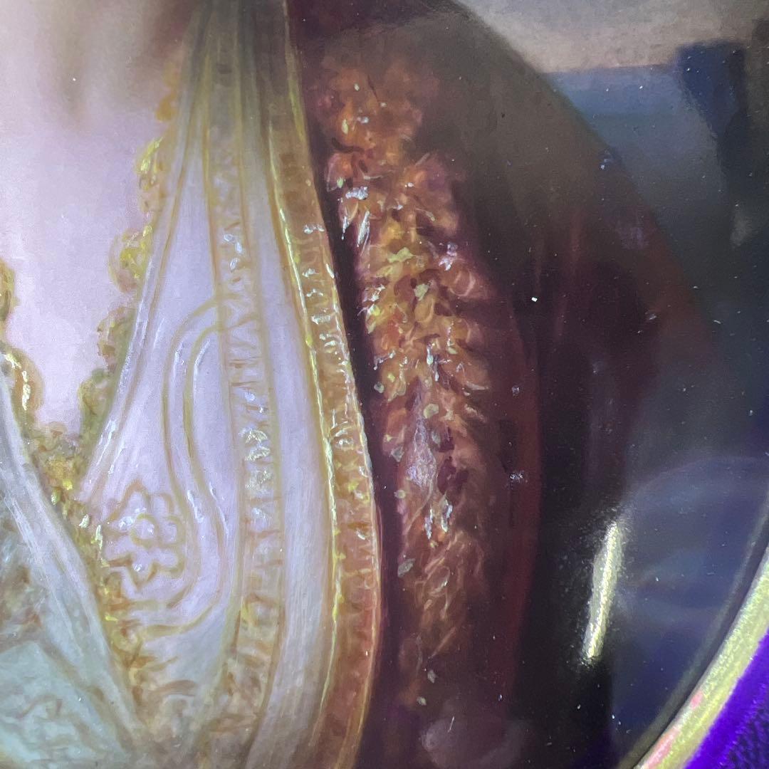 19世紀KPMベルリン人物文陶板画　「KPM」刻印　共箱　東Y7-1219☆1F