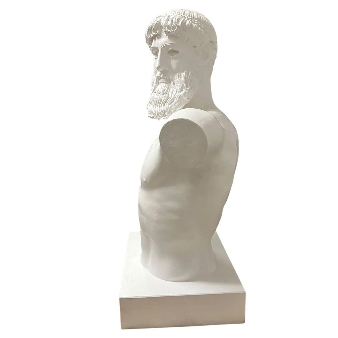 【希少】ポセイドン 石膏像 石像 胸像 デッサン 特大 彫刻 置物 オブジェ