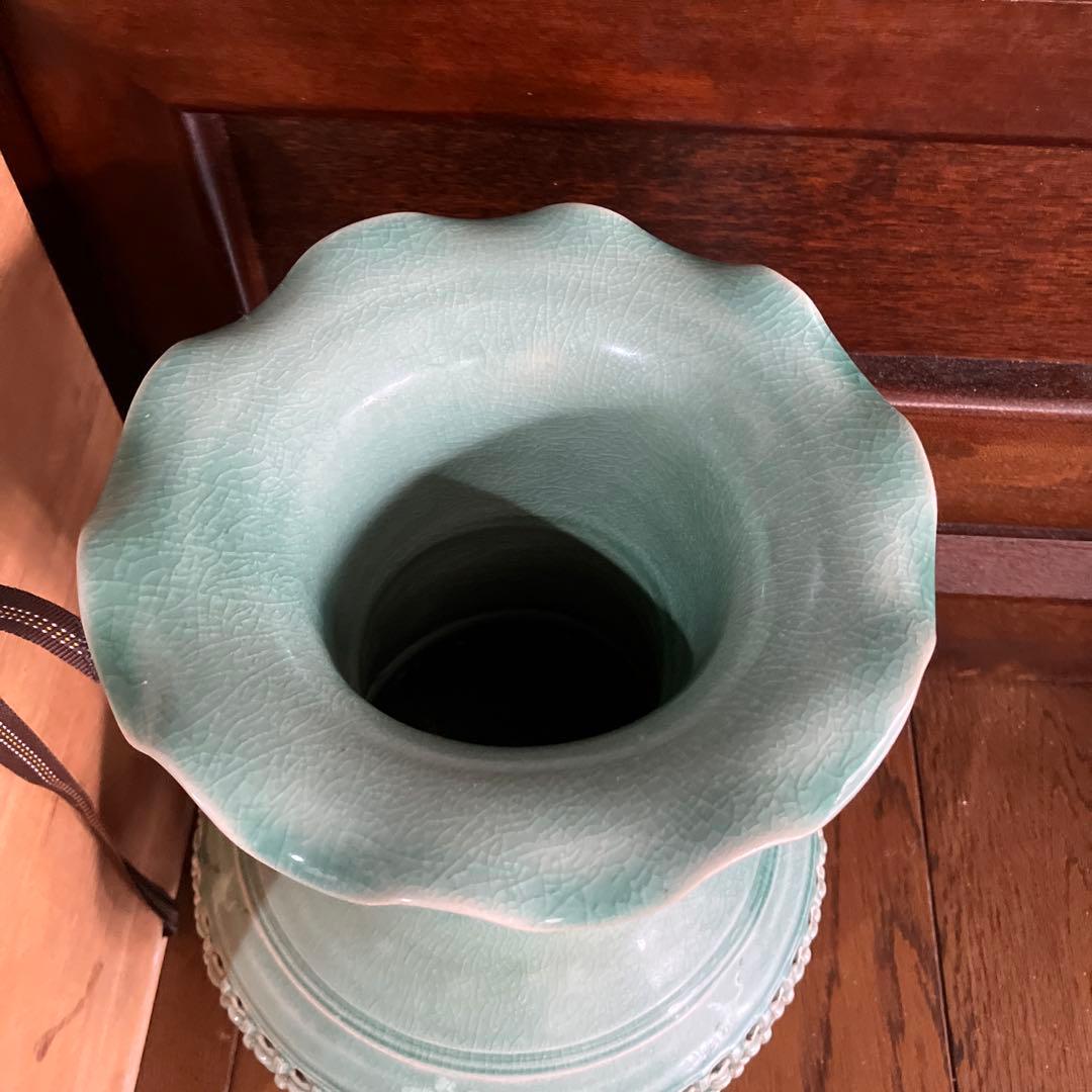 R★翠堂　高麗青資　花瓶　高さ30センチ