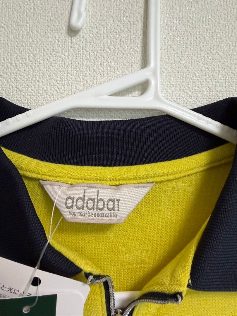 【新品タグ付】アダバット ゴルフ ハーフジップ 長袖ポロシャツ イエロー 38