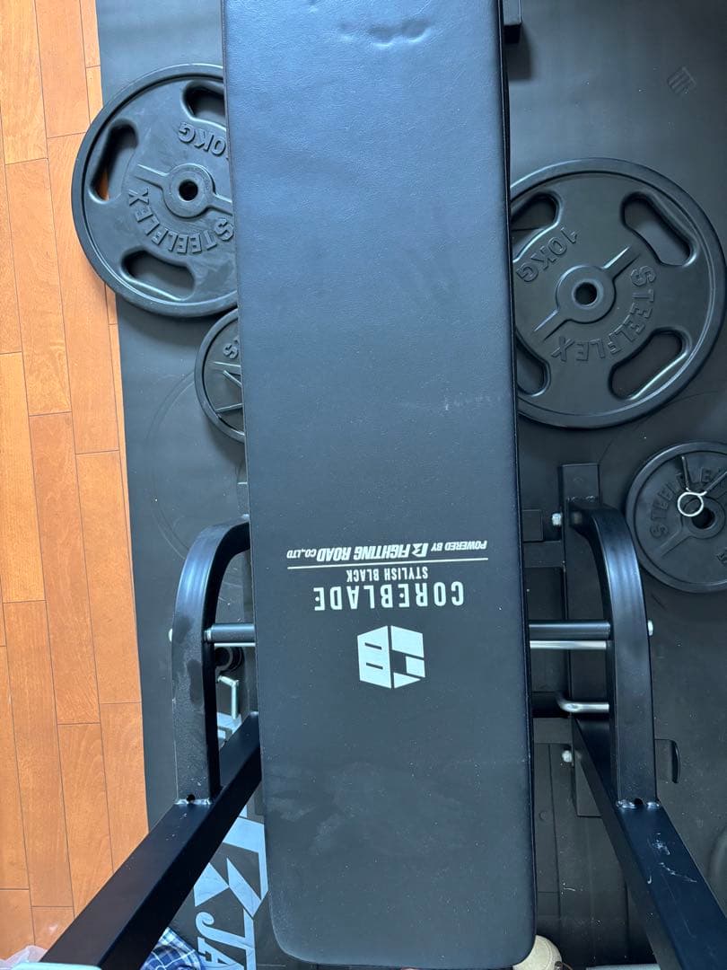 トレーニングベンチ バーベルウエイトプレート付き 直接引き取りもok