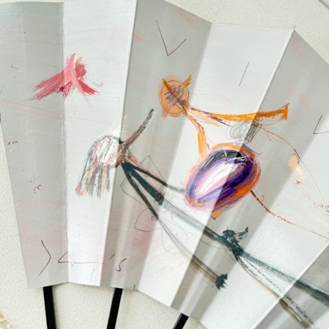 【師：鯉江良二】中島勝乃利/絵　『viva万歳①』　飾扇（宮脇売扇庵仕立）