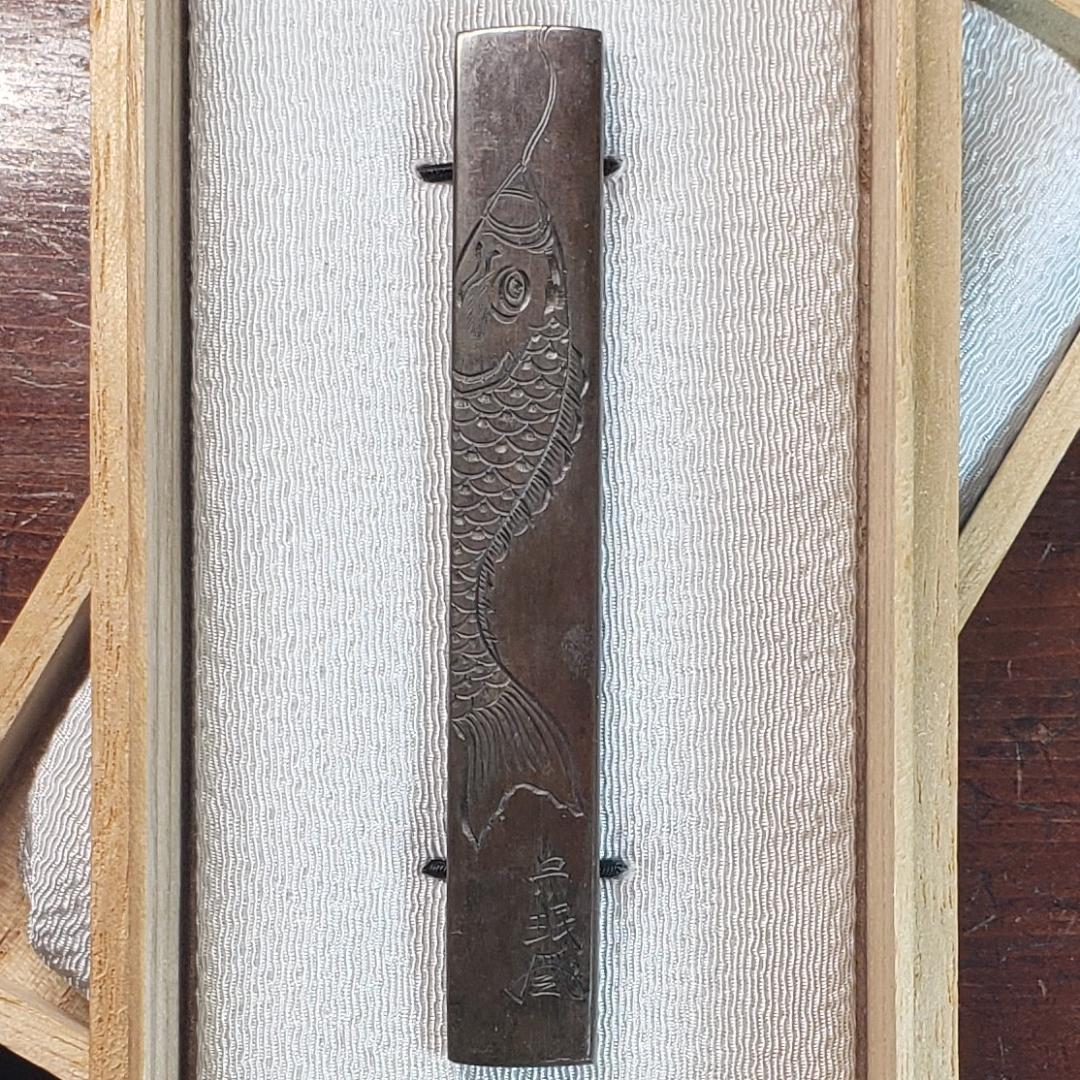 【横谷宗珉】◆宗珉（花押） 五月幟図 小柄 片切彫◆検）後藤一乗 加納夏雄 埋忠