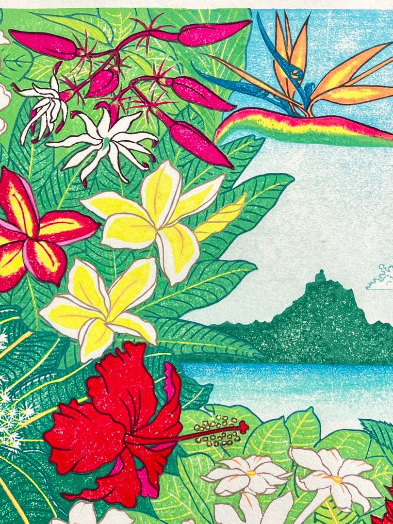 木版画『Tropical paradise 』