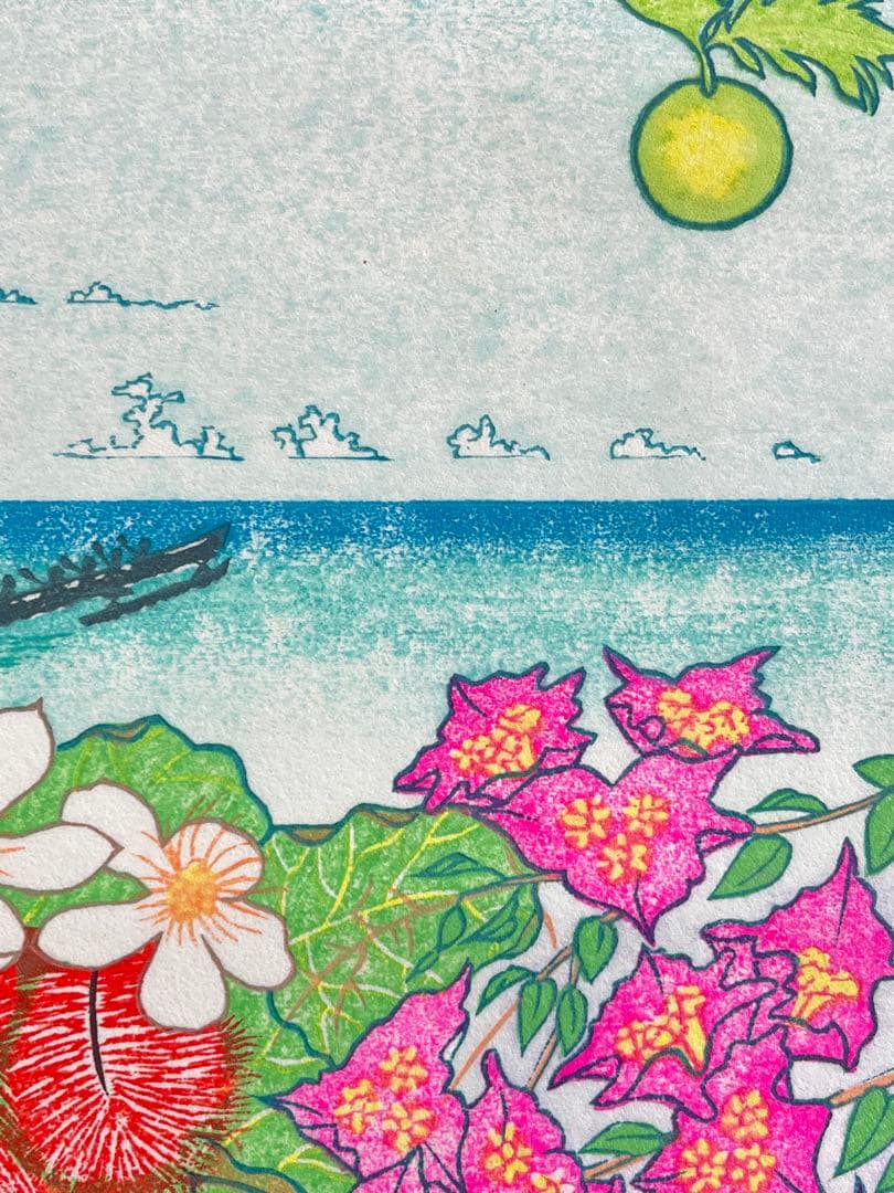 木版画『Tropical paradise 』